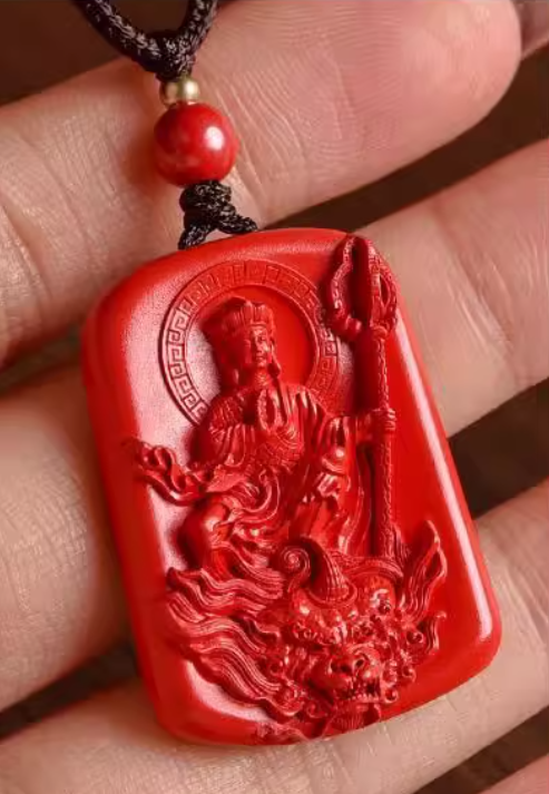 红朱砂地藏王吊坠