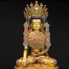 紫金莲 尼泊尔西藏工艺 藏传密宗真金色等身像觉悟觉沃佛纯铜錾刻