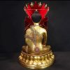 紫金莲 尼泊尔西藏工艺 藏传密宗真金色等身像觉悟觉沃佛纯铜錾刻