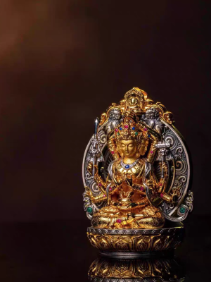 手工藏式十二臂文殊菩薩