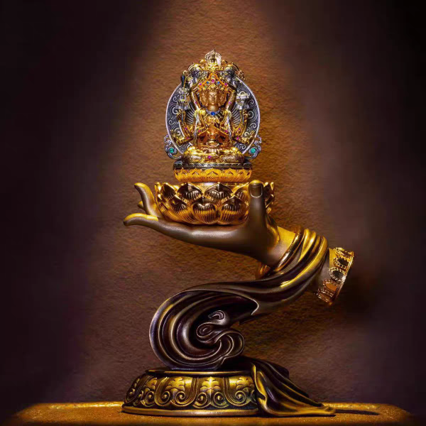 手工藏式十二臂文殊菩薩