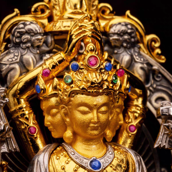 手工藏式十二臂文殊菩薩