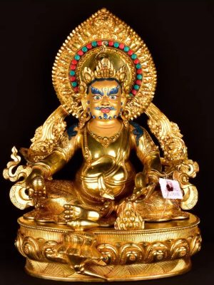 黄财神藏传密宗摆件尼泊尔手工鎏金供佛藏巴拉