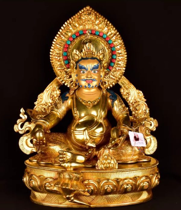 1 黄财神藏传密宗摆件尼泊尔手工鎏金供佛藏巴拉