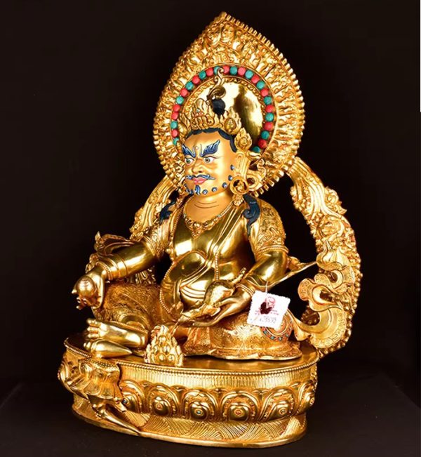 2 黄财神藏传密宗摆件尼泊尔手工鎏金供佛藏巴拉