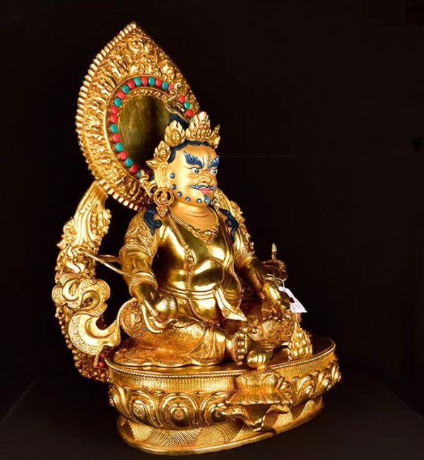 3 黄财神藏传密宗摆件尼泊尔手工鎏金供佛藏巴拉