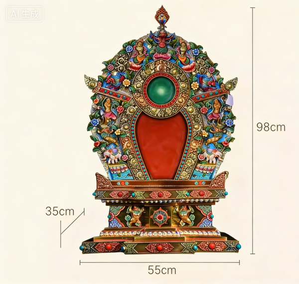 尼泊尔进口全手工金刚台紫铜鎏金佛像加高底座垫高增高铜像法座