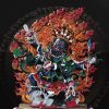 尼泊尔西藏工艺 藏传密宗彩绘六臂大黑天玛哈噶啦财神