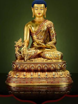 O1CN01KOgTmU1LC2khE7VZn_!!152211262 藏传全鎏金《药师佛》宝石镶嵌精工铜雕铜佛像
