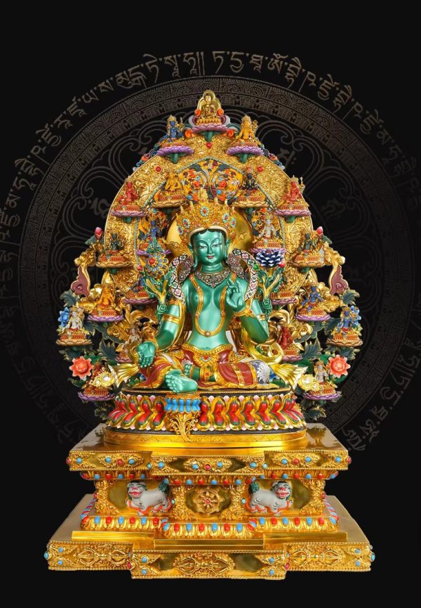 O1CN01Rz9ba31fhukx8nAcs_!!2215835774039 尼泊尔西藏工艺藏传彩绘二十一度母大圆满纯铜手工錾刻