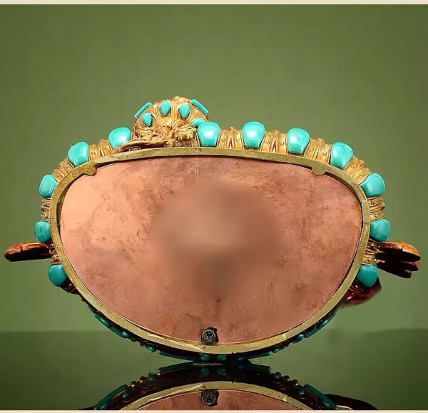 藏传彩珠镶嵌《黄财神》室内家用全鎏金《五姓财神》铜佛像