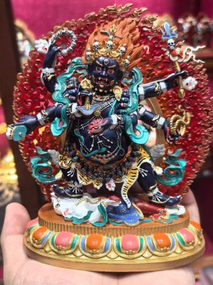 大黑天/六臂玛哈嘎拉/六臂大黑天/玛哈嘎拉/15cm紫铜佛像供奉摆件
