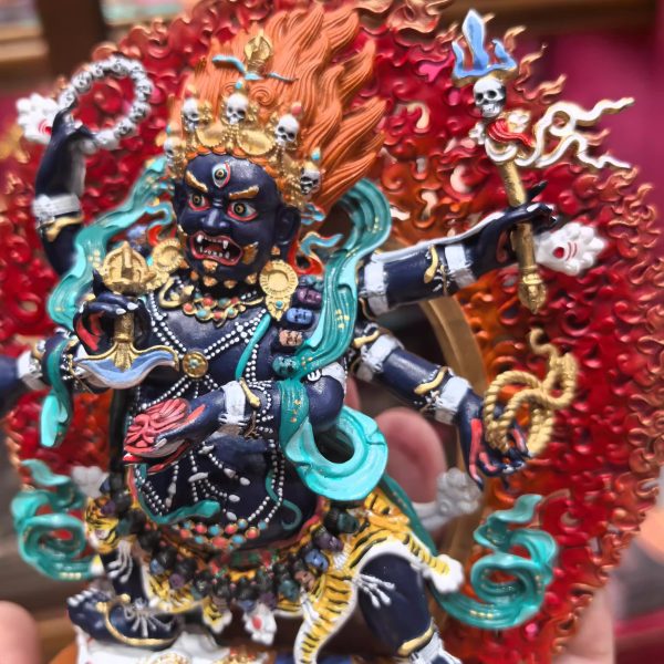 大黑天/六臂玛哈嘎拉/六臂大黑天/玛哈嘎拉/15cm紫铜佛像供奉摆件