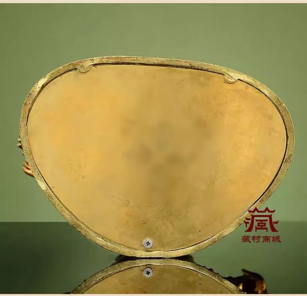 藏传宝石镶嵌《文殊菩萨》松石彩珠《文殊师利》桌面铜佛像