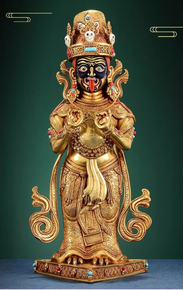 O1CN01gd7kbO1LC2dkX7Mw7_!!152211262 《扎基拉姆》全鎏金雕花宝石镶嵌女财神室内家用铜佛像
