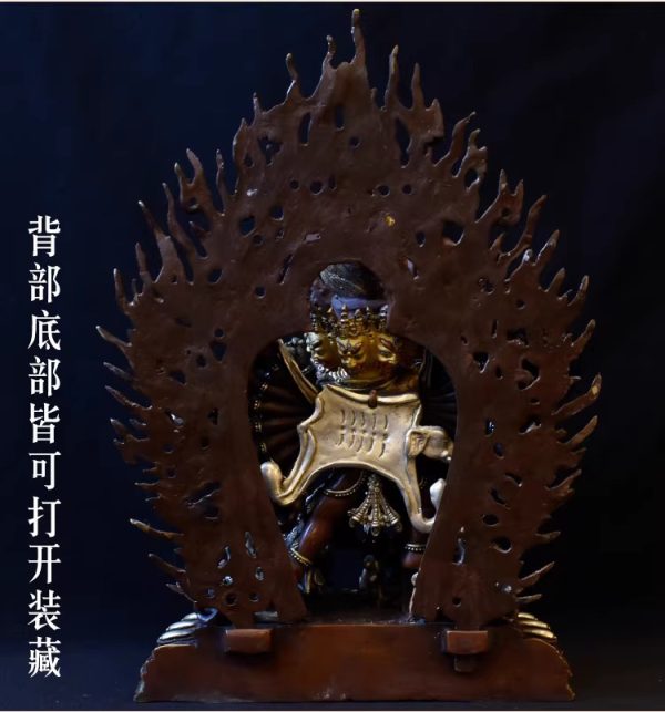 大威德金刚双身护法像尼泊尔紫铜雕刻藏传密宗