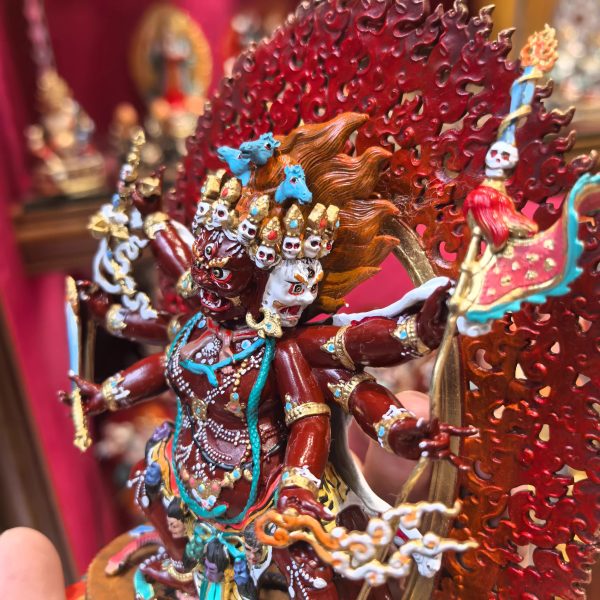 马头明王/马头金刚/旦真/旦增/15cm红铜彩绘藏传佛堂供奉佛像摆件