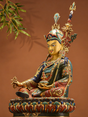 马头明王与大黑天的关系 (1) 释迦族工艺纯手工彩绘莲花生大士佛像密宗莲师