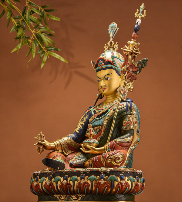 马头明王与大黑天的关系 (1) 释迦族工艺纯手工彩绘莲花生大士佛像密宗莲师