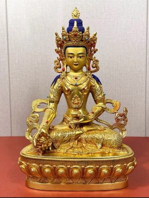 e05ee1ca278f06f8131020db03323faf 藏传密宗全鎏金大号铜地藏王佛像