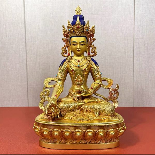 藏传密宗全鎏金大号铜地藏王佛像